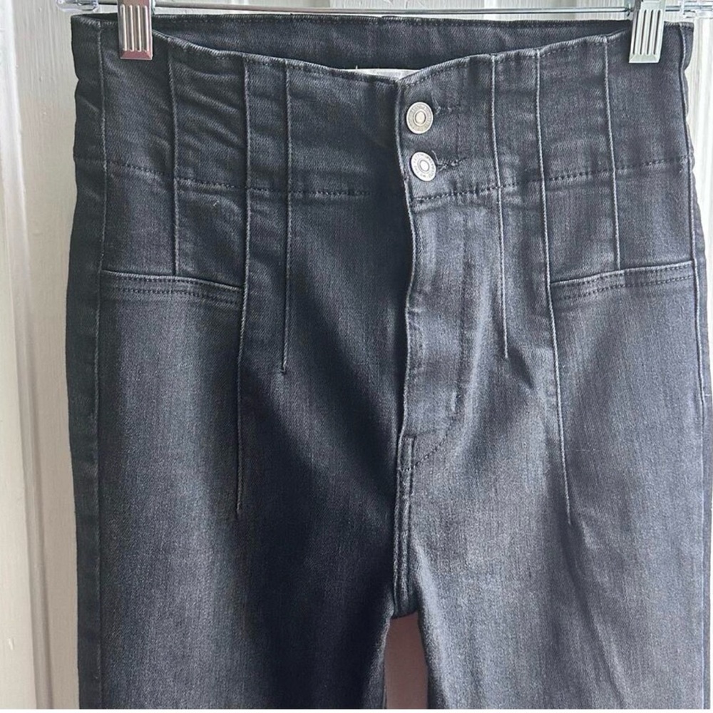 Free People Jayde High Rise Flare Jeans in Onyx Black - Picture 3 of 5